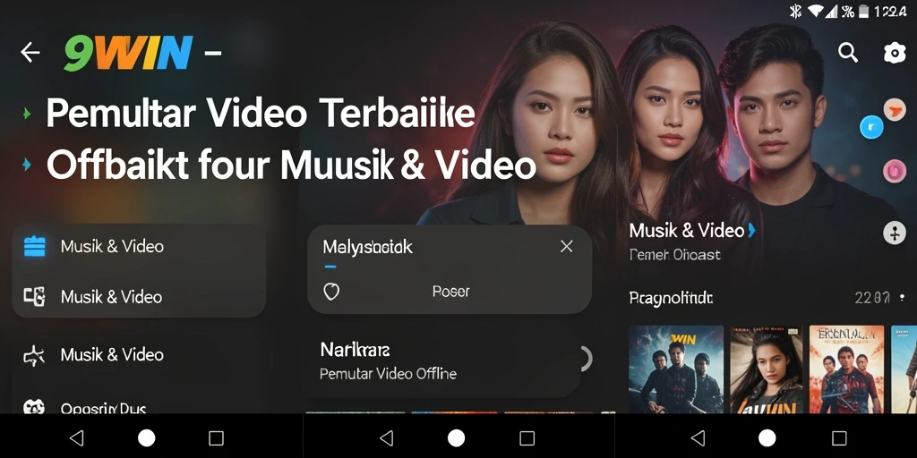 Antarmuka intuitif 9WIN untuk pemutar video offline.