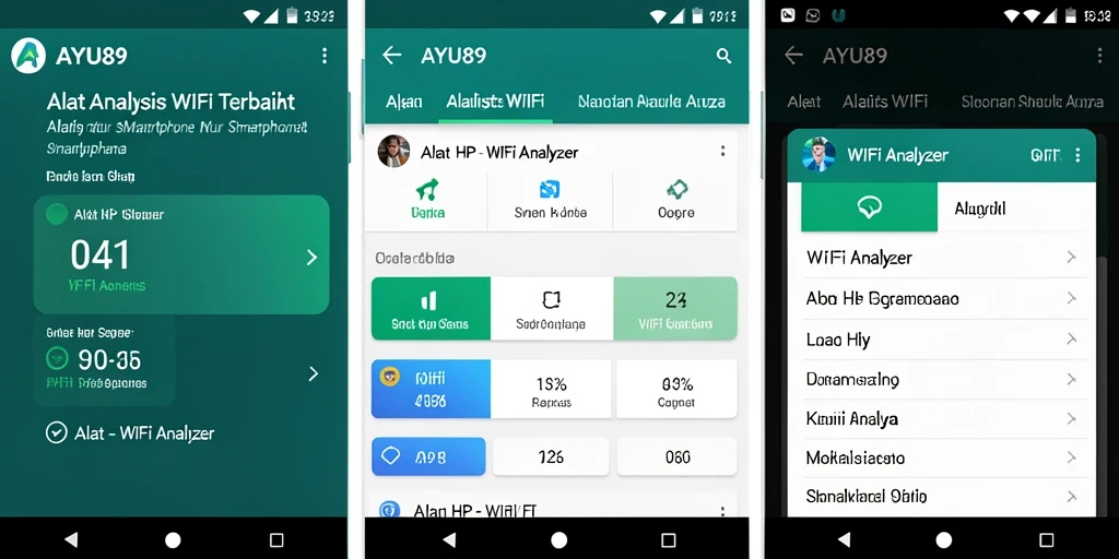 Tampilan antarmuka AYU89 untuk analisis WiFi yang lengkap.