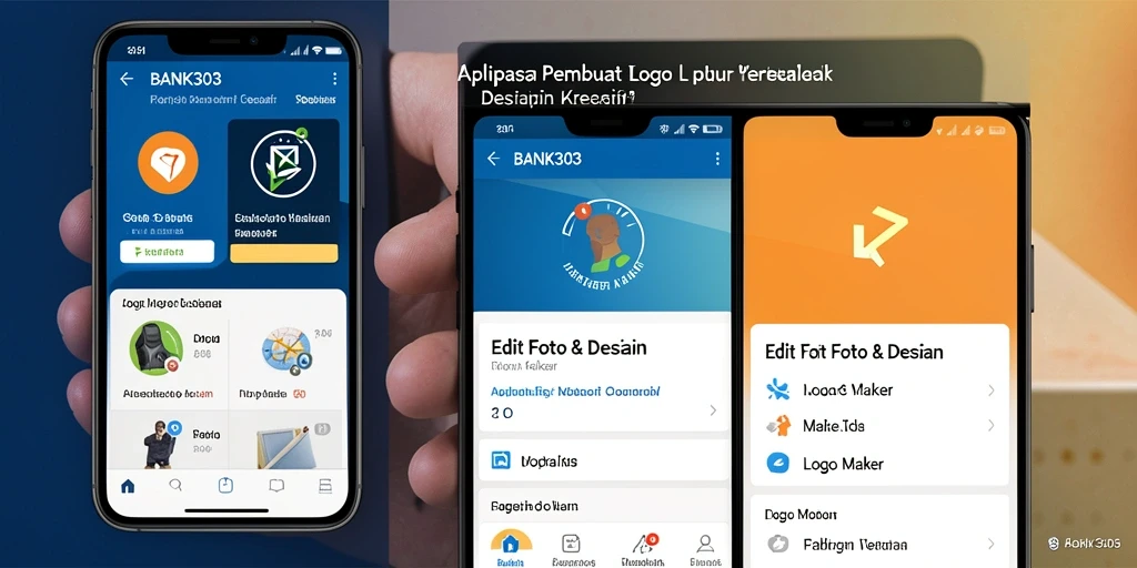 Antarmuka intuitif BANK303 dalam menciptakan logo yang menarik.