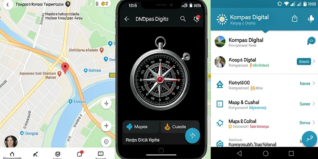 Tampilan antarmuka DMD686 dengan fungsi kompas digital yang intuitif.