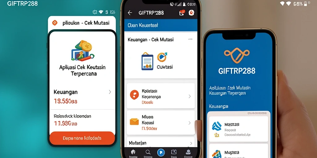 Screenshot aplikasi GIFTRP288 menampilkan antarmuka Cek Mutasi yang mudah digunakan.