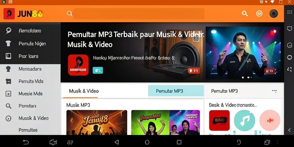 Tampilan antarmuka aplikasi Pemutar MP3 yang menarik dan fungsional.