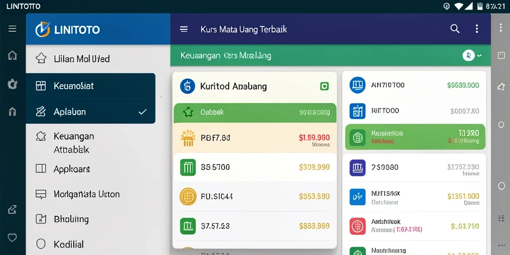 Tampilan antarmuka LINITOTO yang intuitif untuk kurs mata uang.