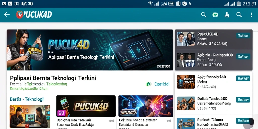 Antarmuka pengguna aplikasi PUCUK4D yang modern dan intuitif.