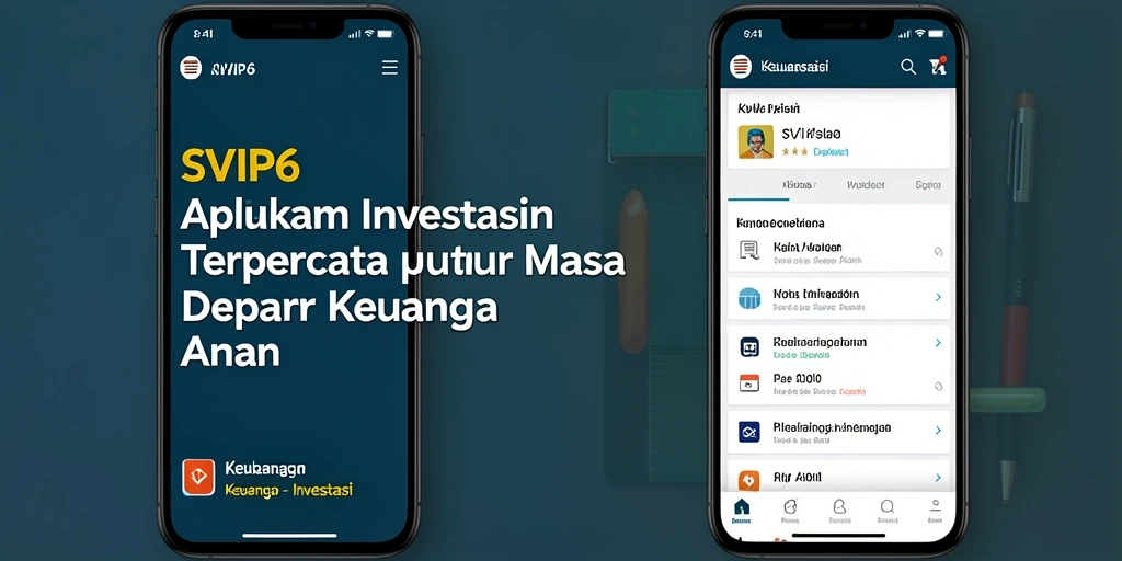 Tampilan antarmuka aplikasi SVIP6 untuk investasi yang user-friendly.